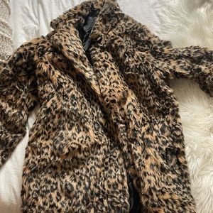 Missguided leopard print fur coat!